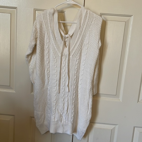 Abercrombie & Fitch White Cable net Sweater Dress Medium - Picture 3 of 6